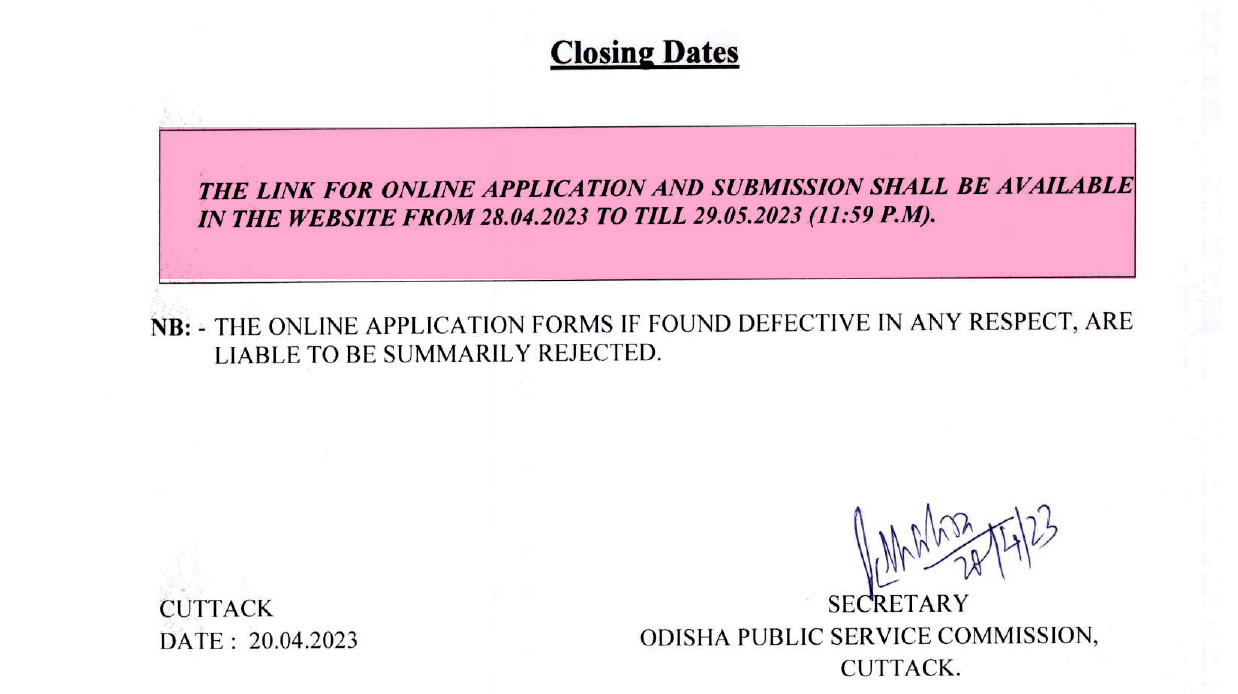 OPSC released a vacancy notification for Dental Surgeon