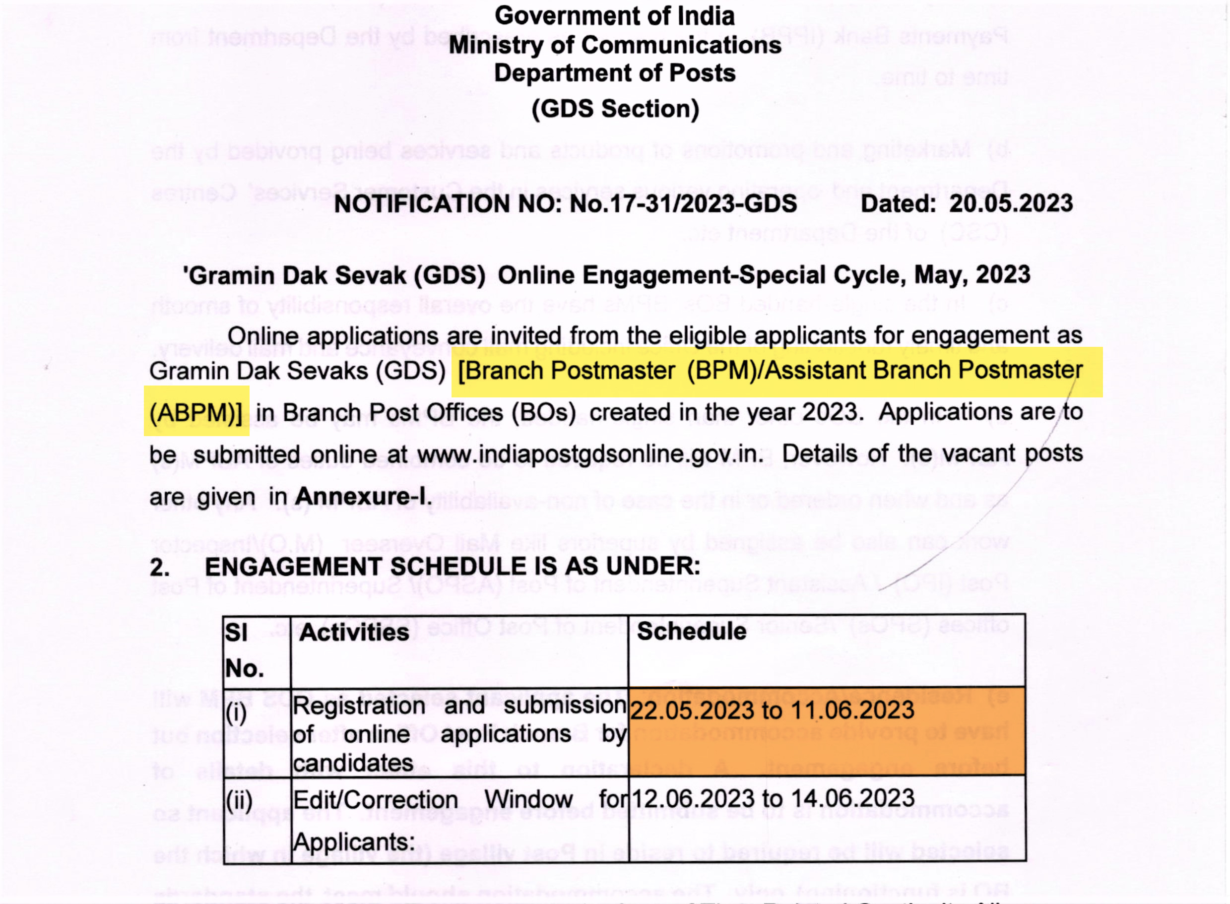 India Postal Circle Recruitment 2023! GDS Vacancy Apply !